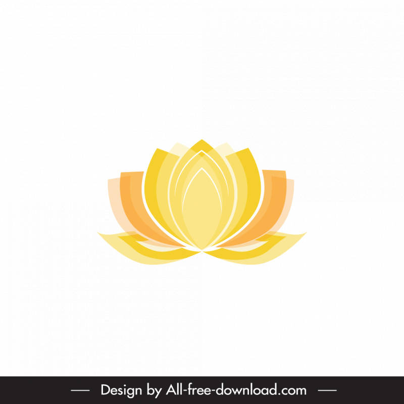 Icône de lotus Contour plat de forme symétrique