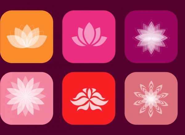 collecte diverses formes d'isolement des icônes de lotus