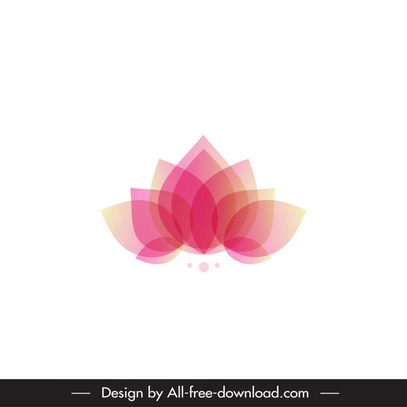 icône de logo lotus contour fleuri flou