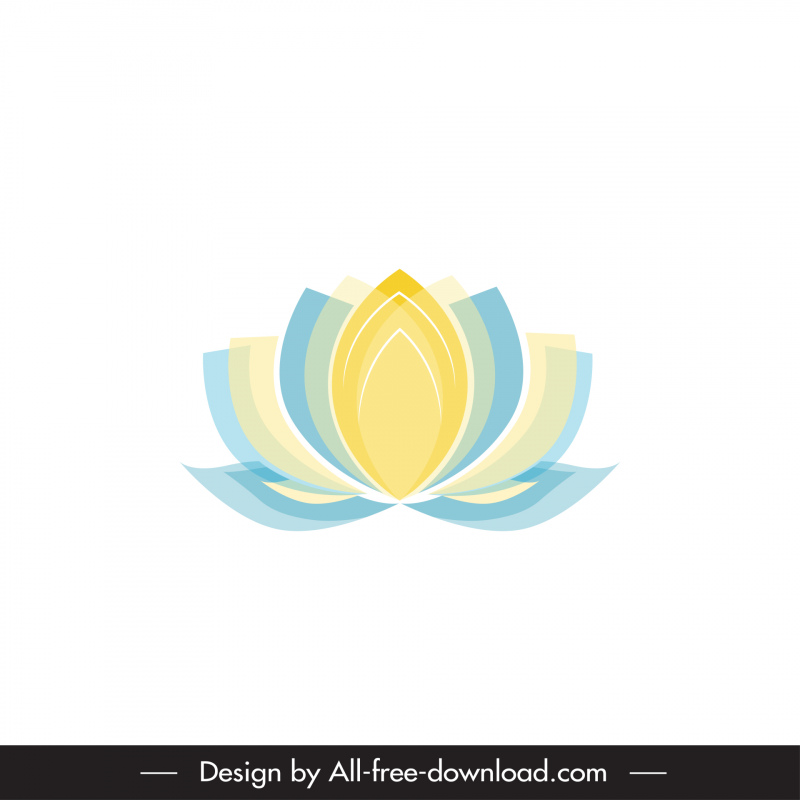 Logotipo de Lotus Boceto de floración plana