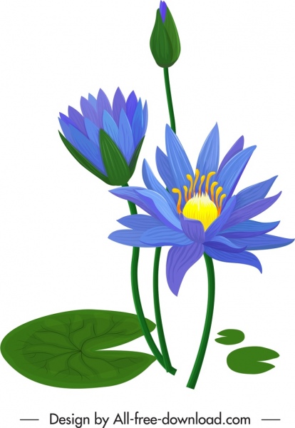 lotus peinture classique bourgeons feuilles fleurs décor