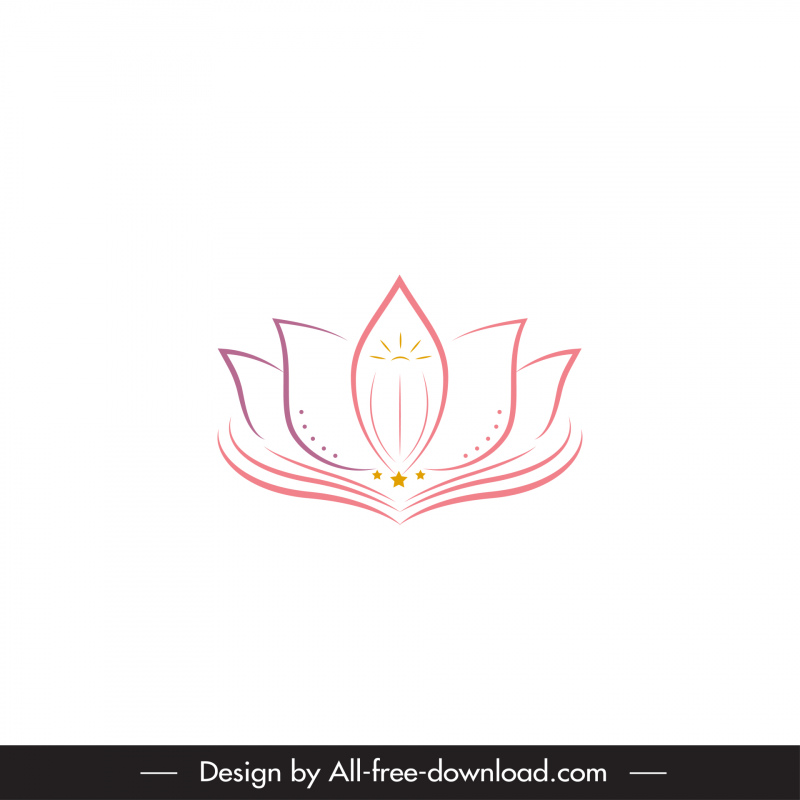 Lotus signe icône plat symétrique fleurissement contour