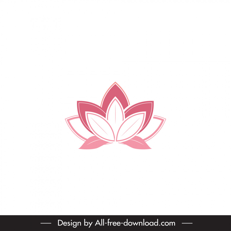 Icono de signo de loto Contorno simétrico plano