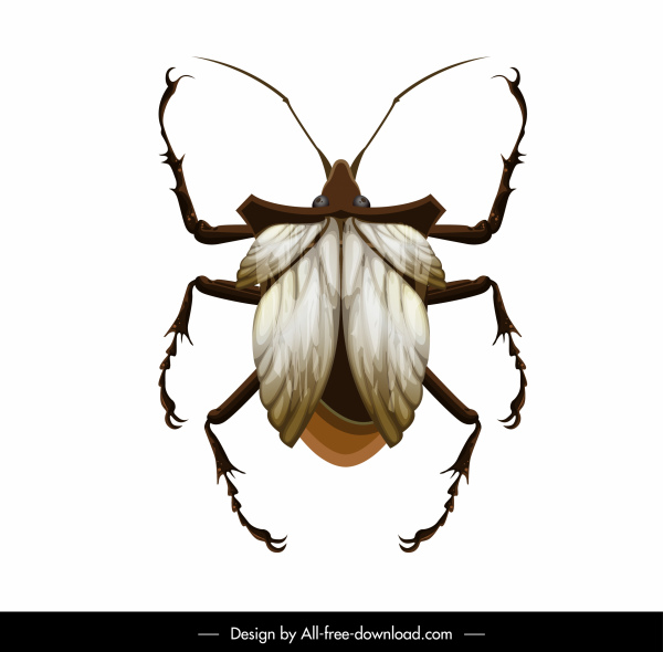 kutu serangga ikon berwarna closeup desain modern