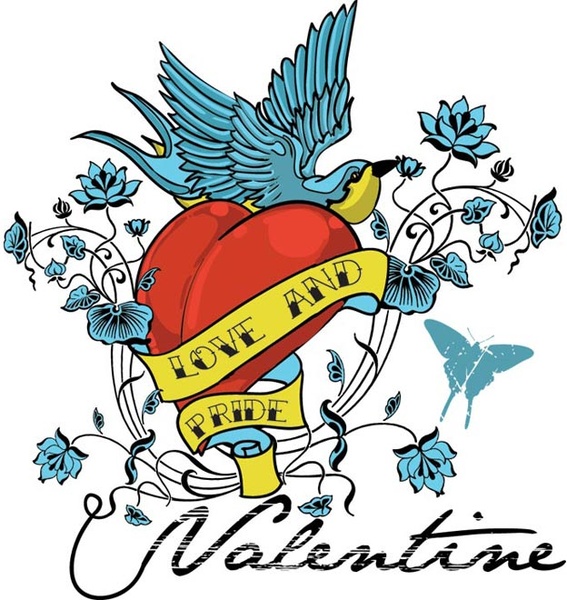 Liebe und stolz Valentine Tag Vögel Vektor