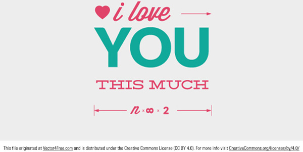 amor você vector mensagem tipográfica