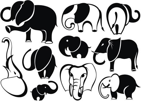 animais encantadores vector silhouettes