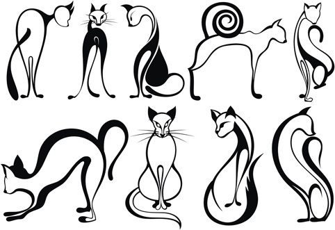 animais encantadores vector silhouettes