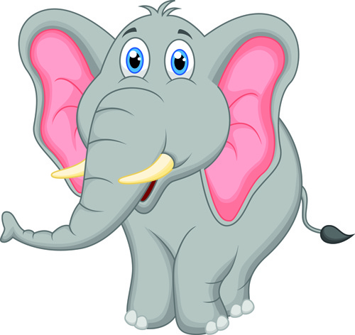 Lovely Cartoon Elephant Vector-vector Cartoon-free Vector Free Download