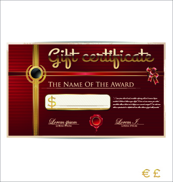 Роскошный подарочный сертификат Золотой шаблон вектор