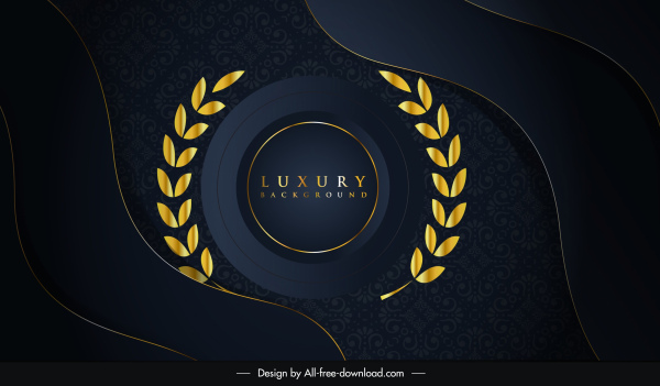 Luxus-Hintergrund Kranz Dekor elegante sdunkelschwarzes Design