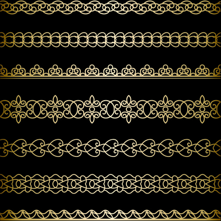 lujoso conjunto vectorial de bordes de encaje dorado