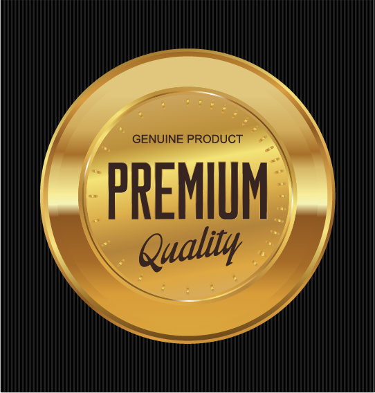 labels de qualité or luxe premium