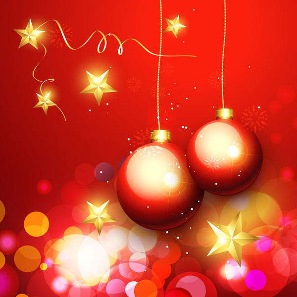Luxury Red Christmas Glowing Wallpaper Vector