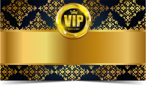 De lujo VIP Golden con fondo oscuro vector