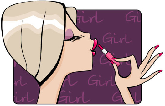 Make Up Girl Cartoon Illustration Free Vector