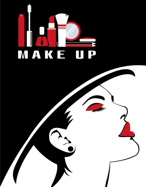 Makeup banner kontras gaya wajah aksesoris ornamen