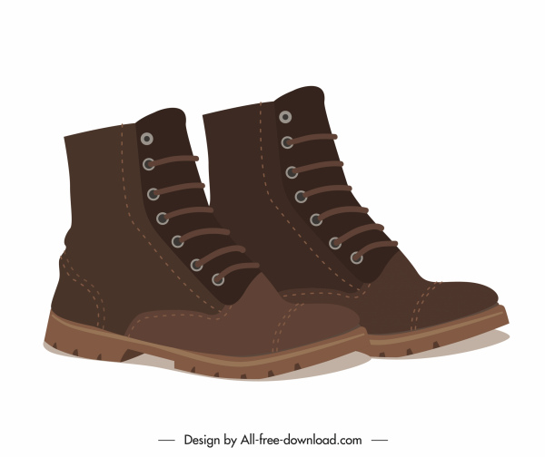 ikon sepatu bot pria desain 3d dekorasi kulit elegan