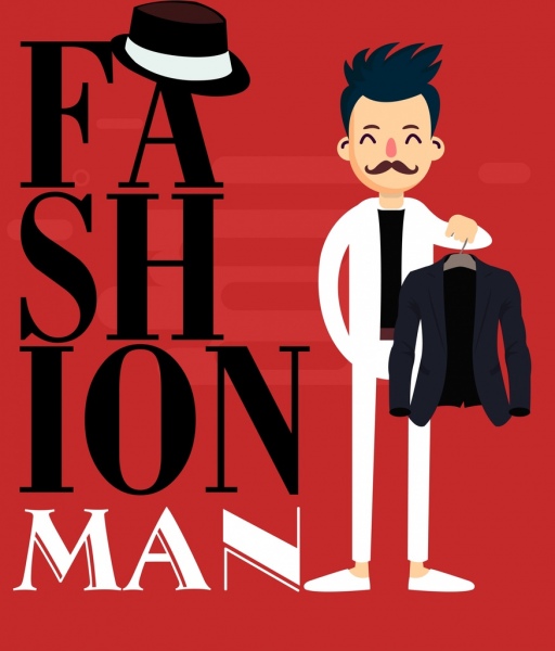 mode pria latar belakang laki-laki yang elegan ikon teks dekorasi