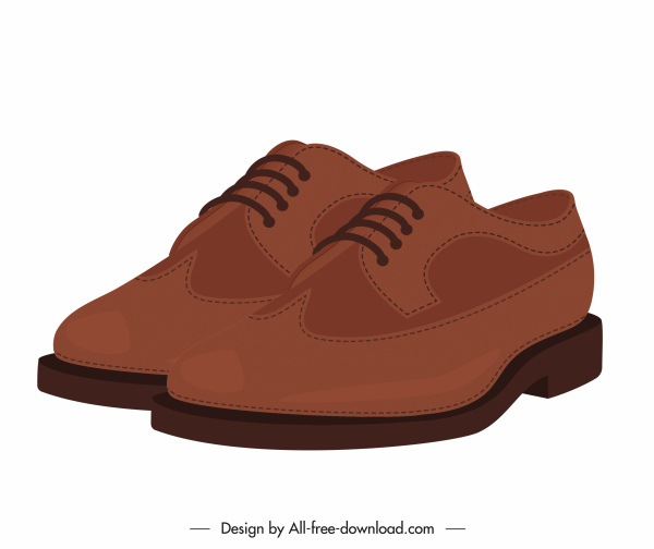 Icône de chaussure de mode masculine croquis 3D cuir élégant