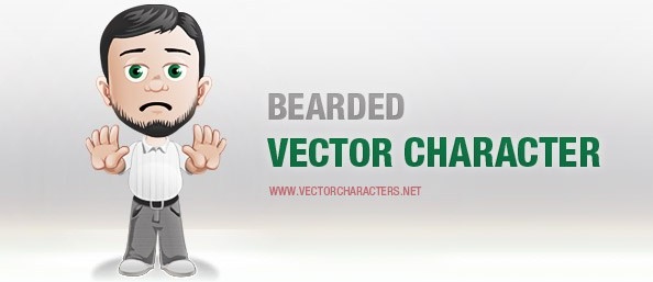 männliches Vektorzeichen mit Bart