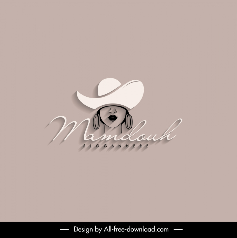 mamdouh empresa logotipo elegante clásico dibujado a mano retrato de mujer contorno