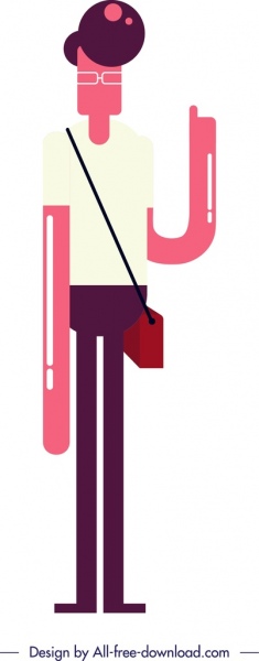 adam simgesi uzun boylu şişman tasarım karikatür karakter Kroki
