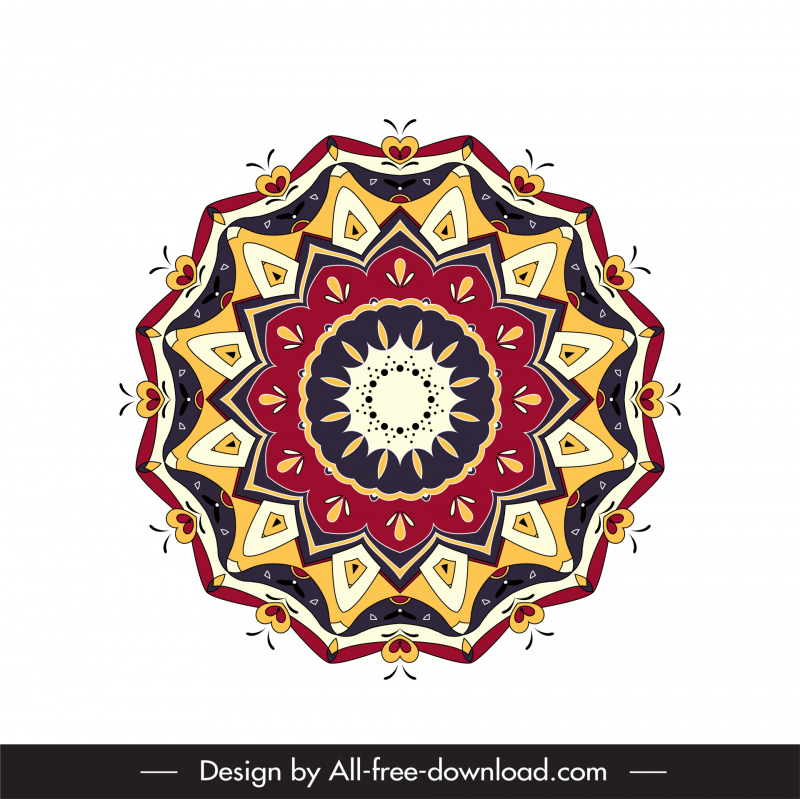 Mandala Buddhisme ikon warna-warni delusi simetri bentuk desain bentuk