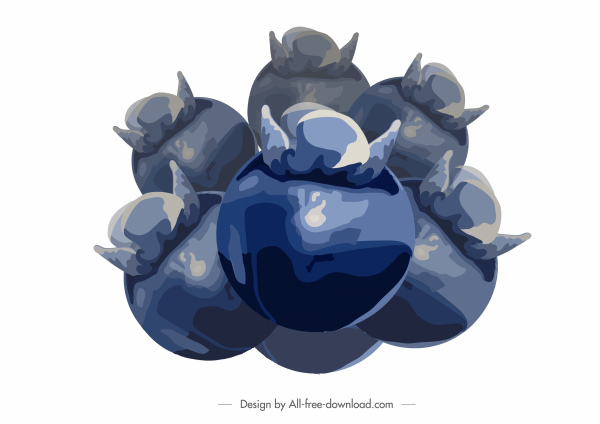 mangostán fruta pintura oscura azul clásico acuarela dibujo