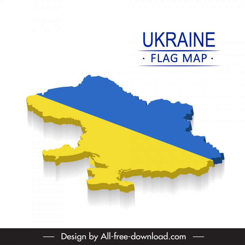 mapa ukraine banner modelo elegante brilhante decoração 3d