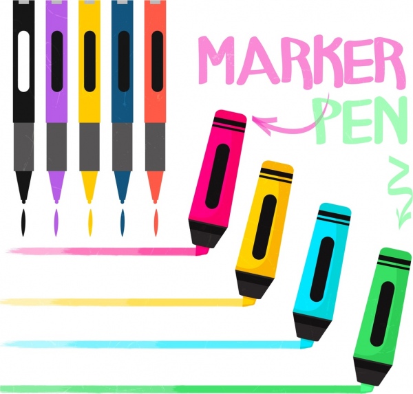 أقلام ماركر الإعلان الديكور الرموز الملونة