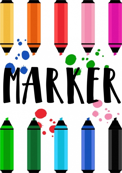 أقلام ماركر خلفية الزخارف الملونة الجرونج