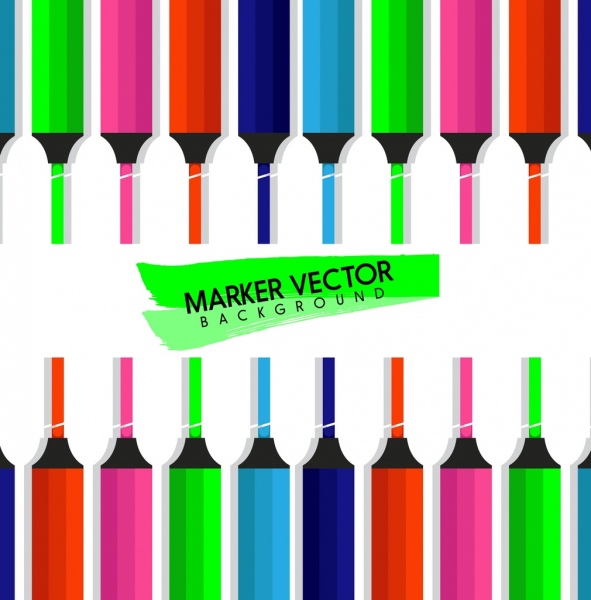 أقلام ماركر خلفية ديكور الرموز الملونة
