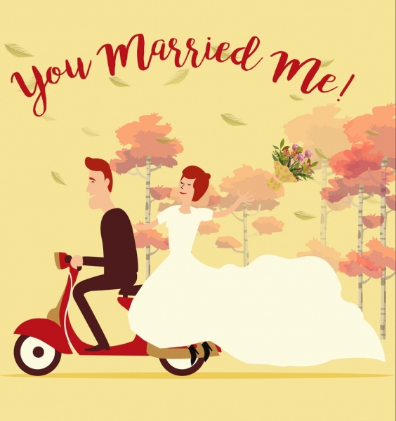 Matrimonio antecedentes novio novia scooter clasico diseño de iconos