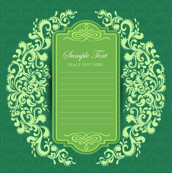 결혼 장식 템플릿 녹색 클래식 패턴