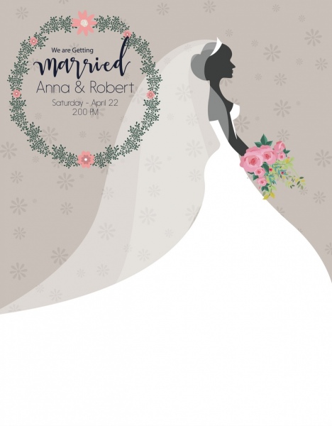cartaz casada noiva ícone vestido branco elegante decoração