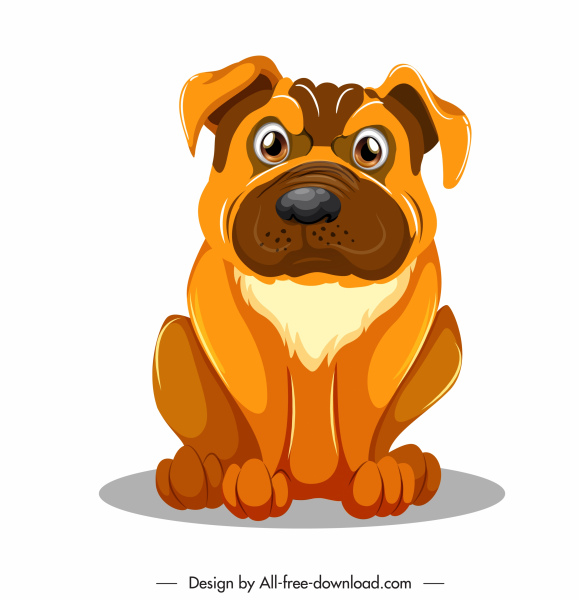 mastiff dog ikon lucu emosi sketsa kartun desain