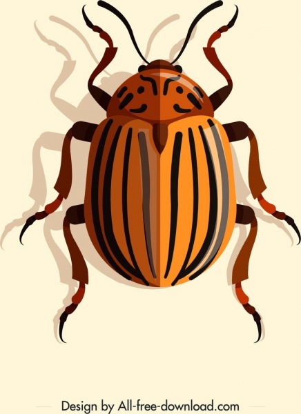 kann Bug-Symbol 3d braun Streifen Dekor