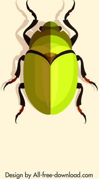 kann Bug Insekten-Symbol hell gelb 3d-Design