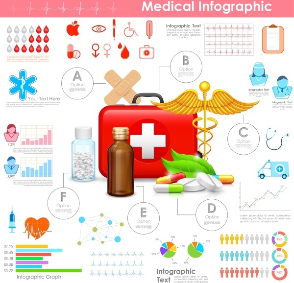 의료 의료 데이터 infographics 벡터