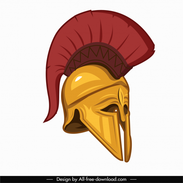 mittelalterliche Krieger Helm Symbol farbige 3d Skizze