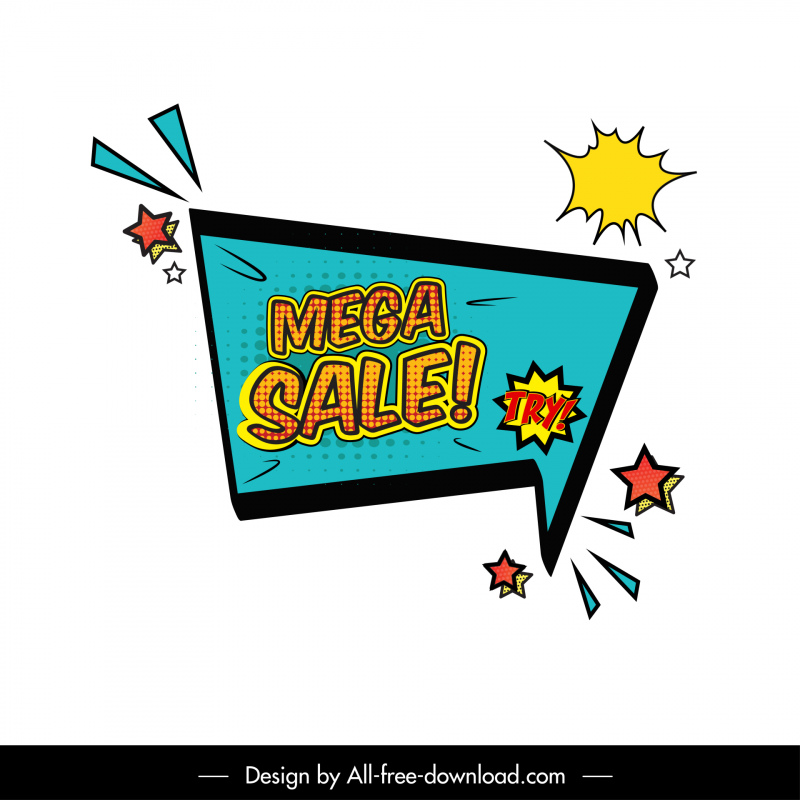 Mega Sale องค์ประกอบการออกแบบแบนเนอร์แบบไดนามิกระเบิดองค์ประกอบร่าง