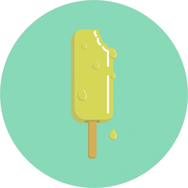 融化冰淇淋矢量插图与卡通风格