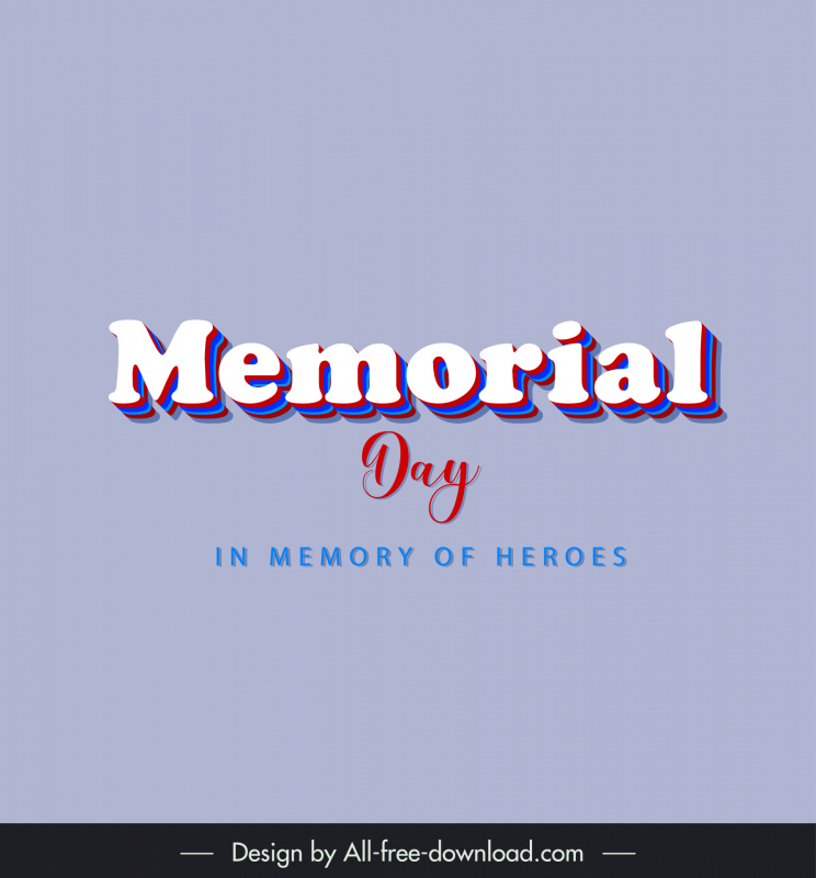 memorial dia em memória de heróis banner modelo plano decoração de textos simples