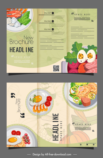 шаблоны меню трифолд дизайн элегантные классические кухни эскиз