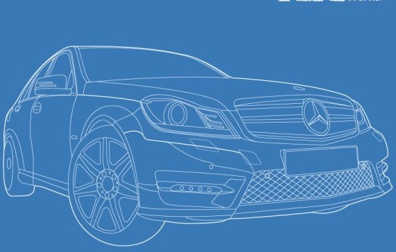 Mercedes benz samochód kreatywnych wektor