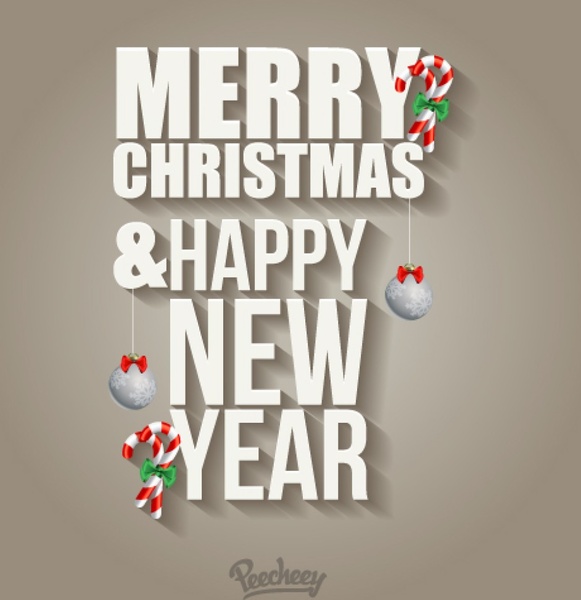 mutlu Noeller ve mutlu yeni yıl dekoratif illüstrasyon