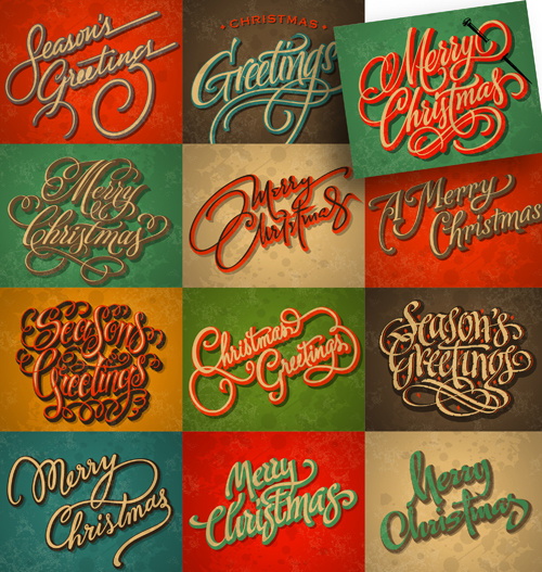modelo de vetor tipográficas caligráfico feliz Natal