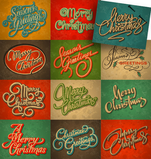 neşeli Noel kaligrafi tipografik vektör şablonu