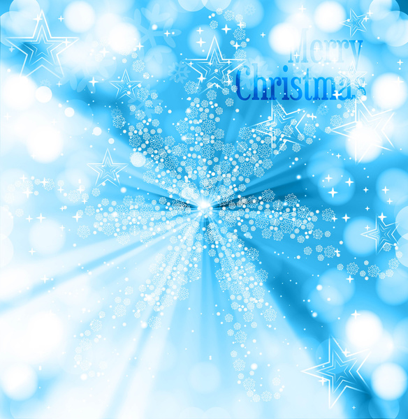 Selamat Natal perayaan kartu warna-warni biru desain vektor